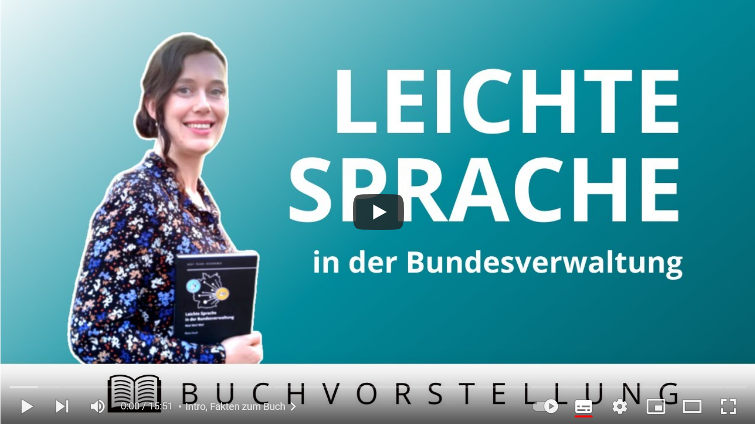 YouTube Thumbnail Buchvorstellung Leichte Sprache in der Bundesverwaltung